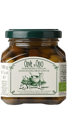 La Mecina Ligure, Italienske oliven i olivenolie med sten 180g